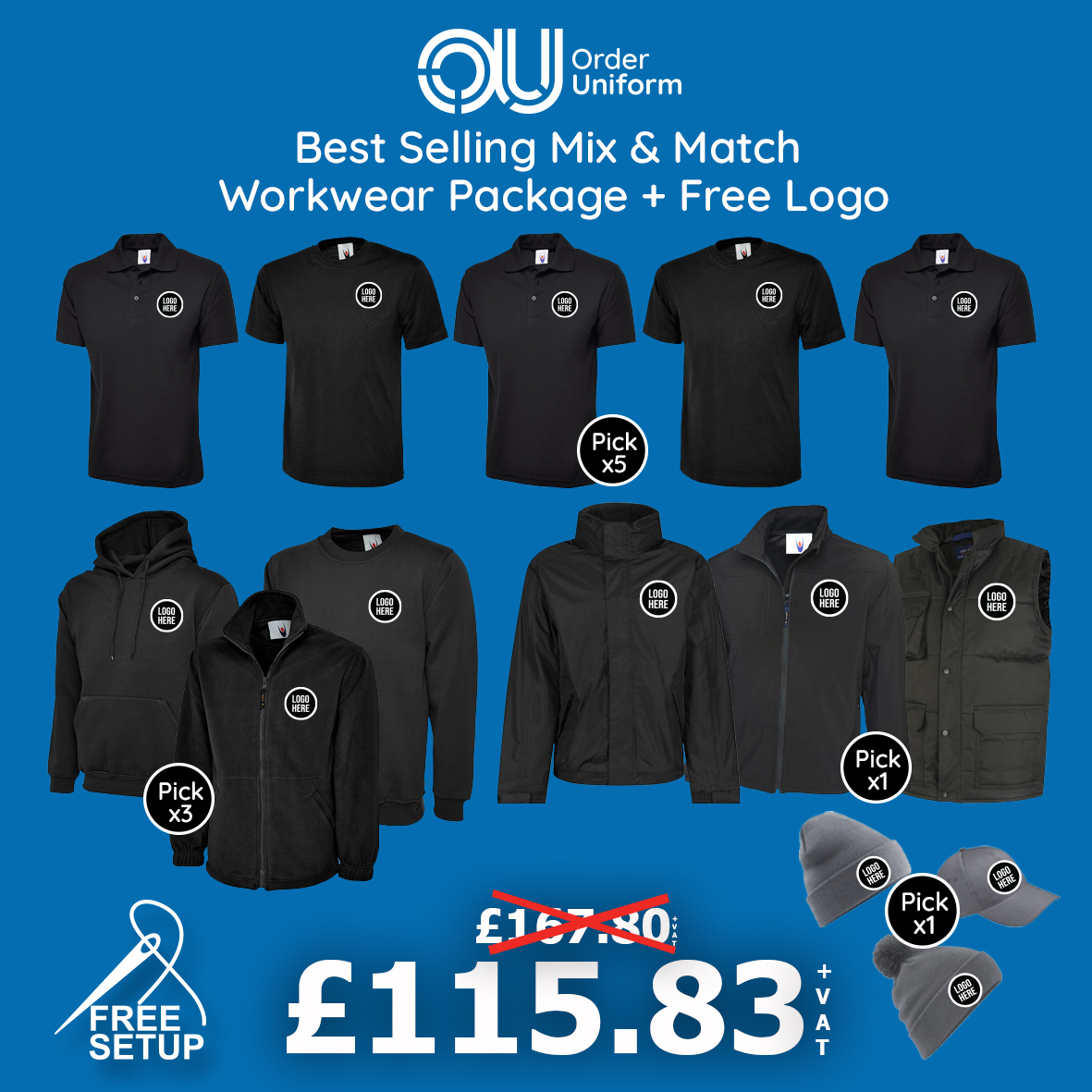 Best Selling Mix & Match Workwear Package + Free Logo 0