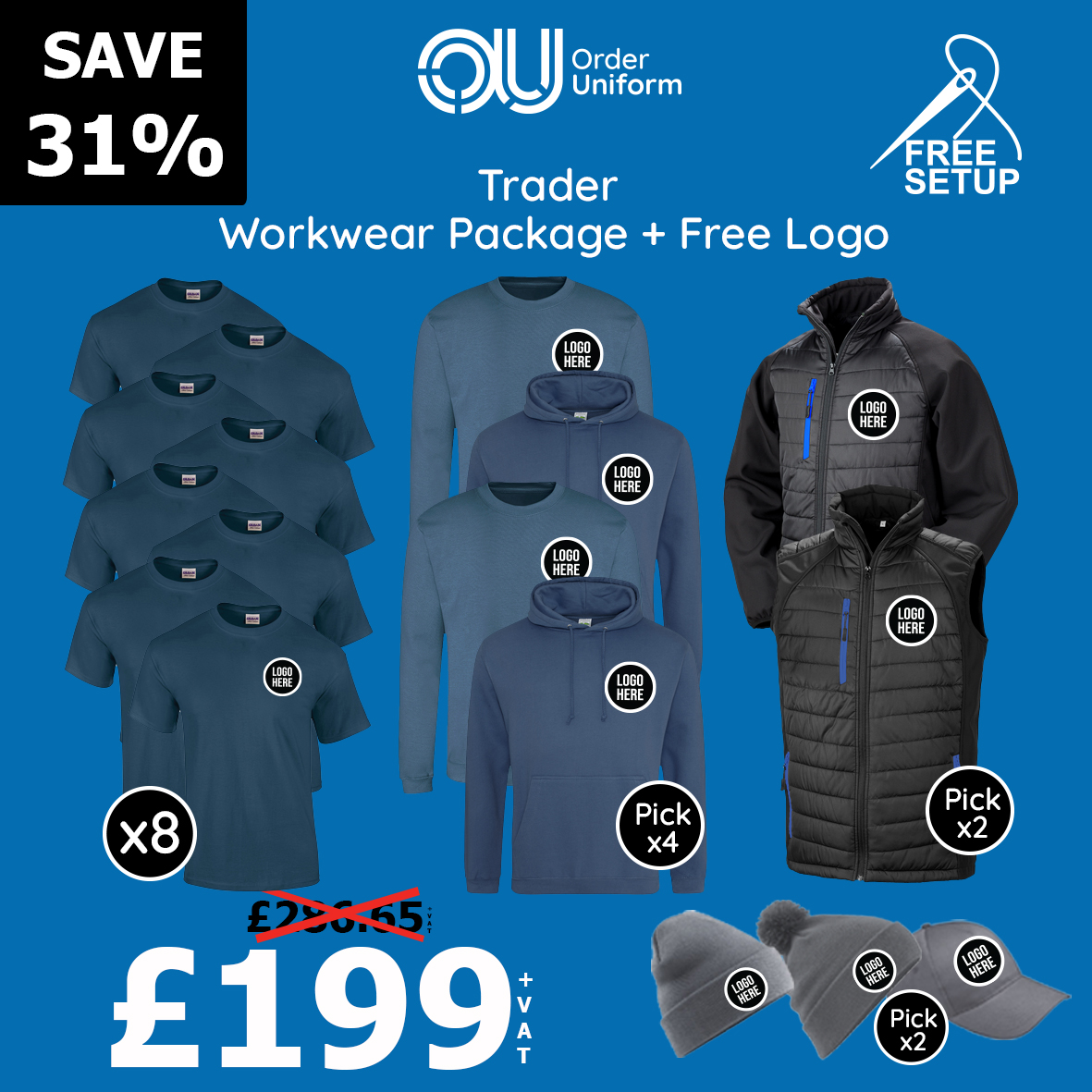 Trader Workwear Package + Free Logo 0