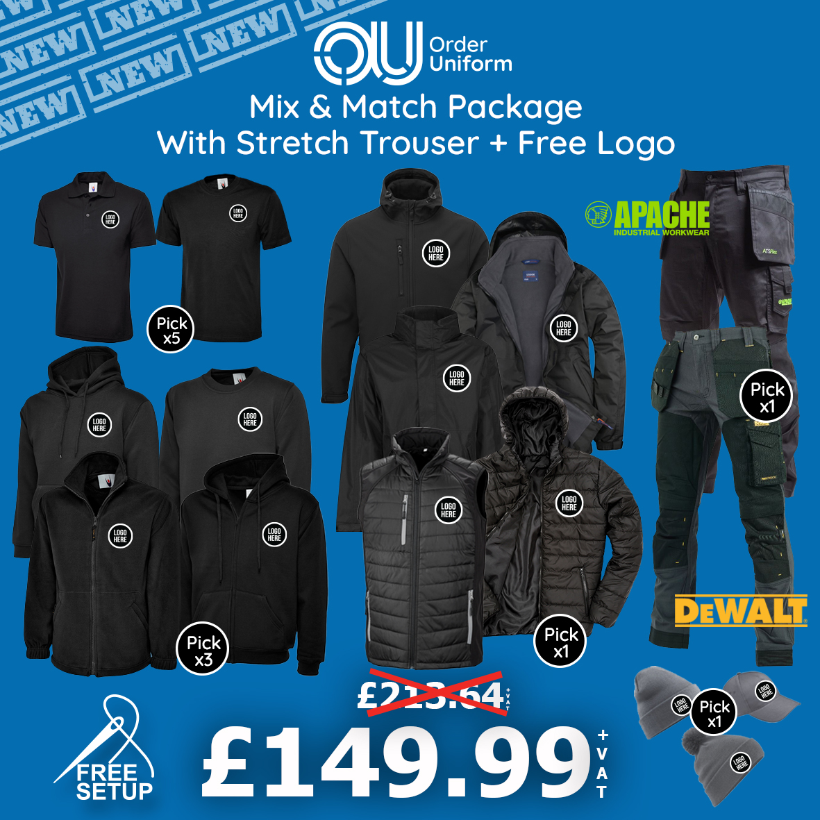 Mix & Match Package With Stretch Trouser + Free Logo 0