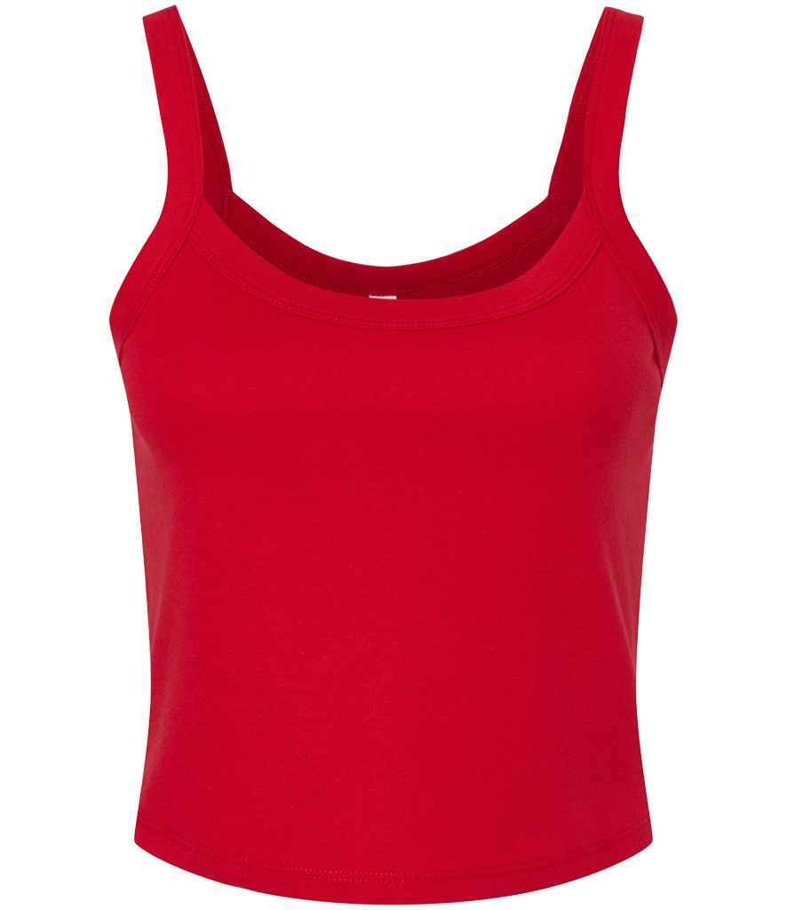 Bella Ladies Micro Rib Spaghetti Strap Tank Top - Solid Red Blend