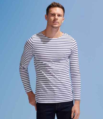 SOL'S Marine Long Sleeve Striped T-Shirt 3