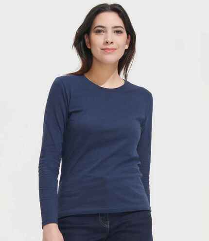 SOL'S Ladies Imperial Long Sleeve T-Shirt - French Navy | Order Uniform ...