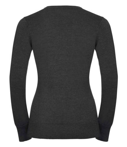Russell Collection Ladies Cotton Acrylic V Neck Sweater 2