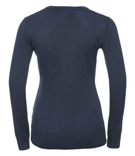 Russell Collection Ladies Cotton Acrylic V Neck Sweater 2