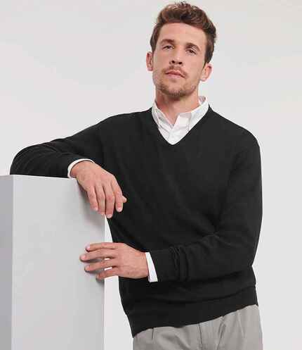 Russell Athletic Collection Cotton Acrylic V Neck Sweater 3