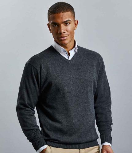 Russell Collection Cotton Acrylic V Neck Sweater 3