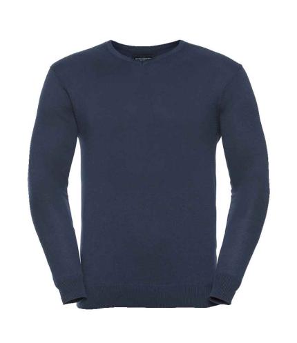 Russell Collection Cotton Acrylic V Neck Sweater