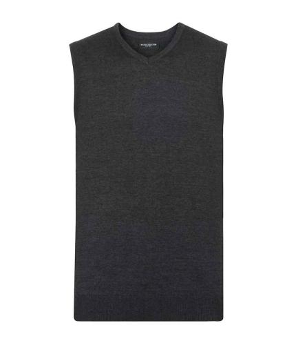 Russell Collection Sleeveless Cotton Acrylic V Neck Sweater