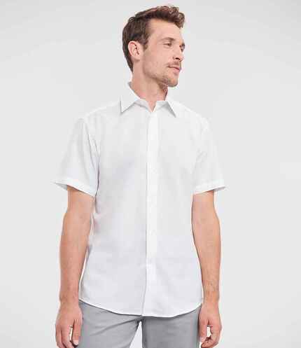 Russell Collection Short Sleeve Tailored Oxford Shirt 3