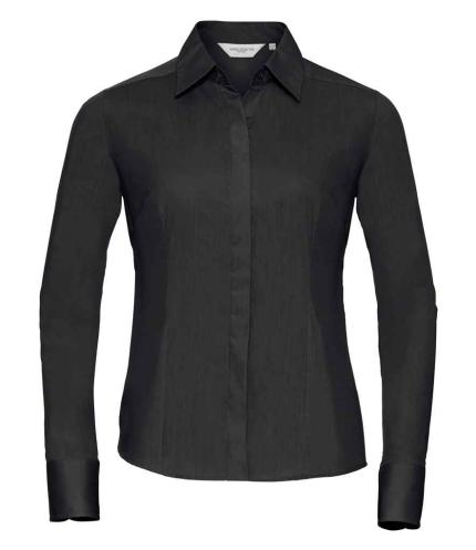 Russell Collection Ladies Long Sleeve Fitted Poplin Shirt