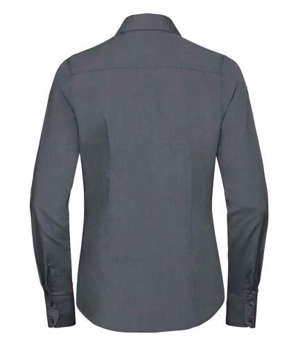 Russell Athletic Collection Ladies Long Sleeve Fitted Poplin Shirt 2