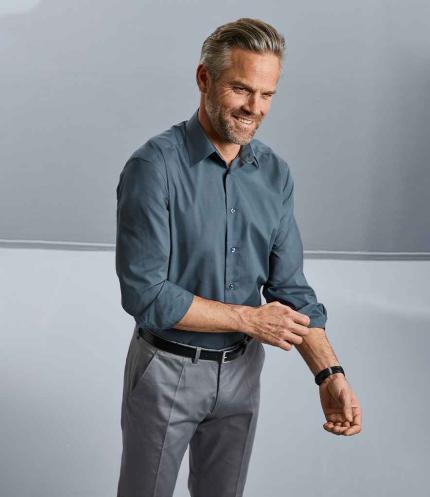 Russell Athletic Collection Long Sleeve Tailored Poplin Shirt 3