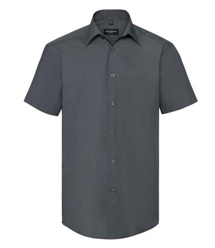 Russell Collection Short Sleeve Tailored Poplin Shirt