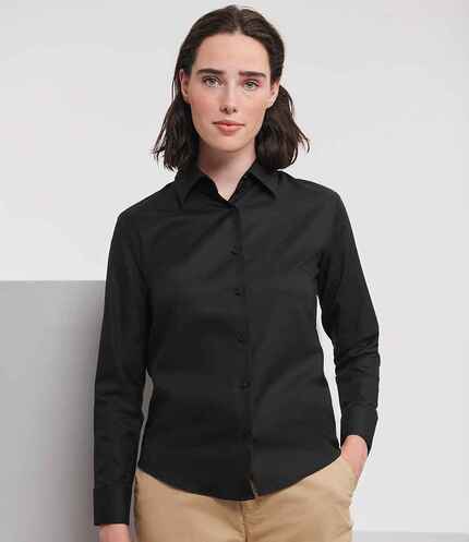 Russell Collection Ladies Long Sleeve Easy Care Oxford Shirt 3