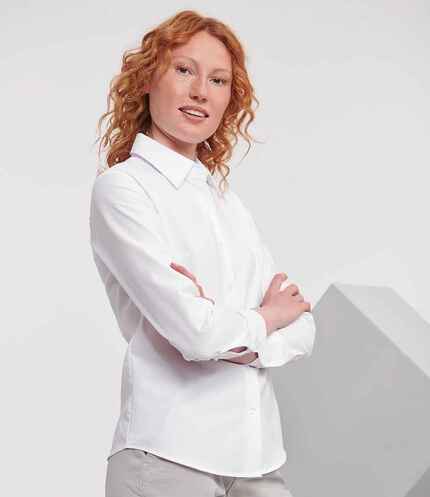 Russell Collection Ladies Long Sleeve Easy Care Oxford Shirt 3