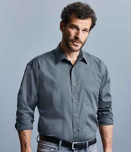 Russell Collection Long Sleeve Easy Care Poplin Shirt 3