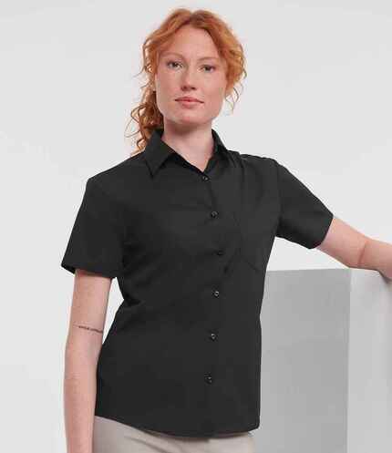 Russell Athletic Collection Ladies Short Sleeve Easy Care Poplin Shirt 3