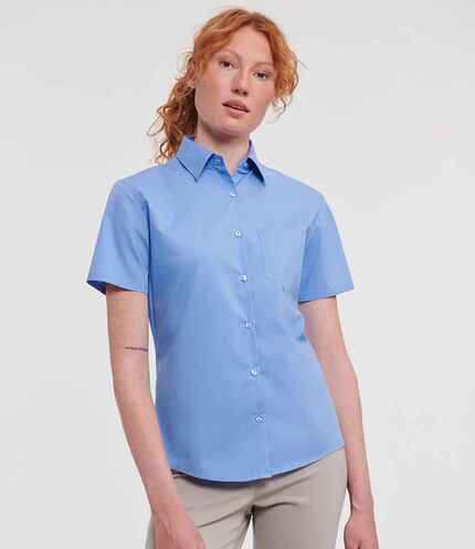 Russell Athletic Collection Ladies Short Sleeve Easy Care Poplin Shirt 3