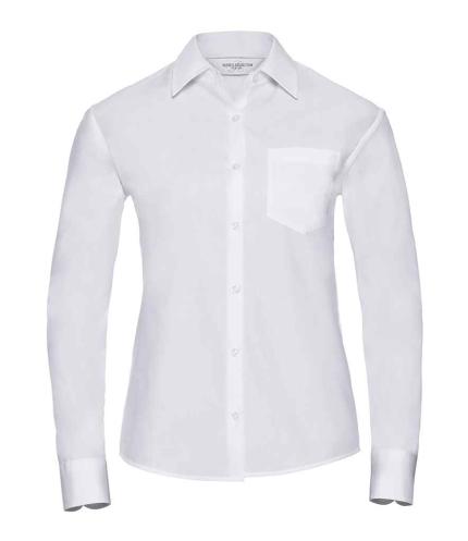 Russell Collection Ladies Long Sleeve Easy Care Cotton Poplin Shirt