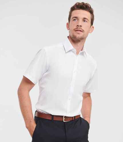 Russell Athletic Collection Short Sleeve Herringbone Shirt 3