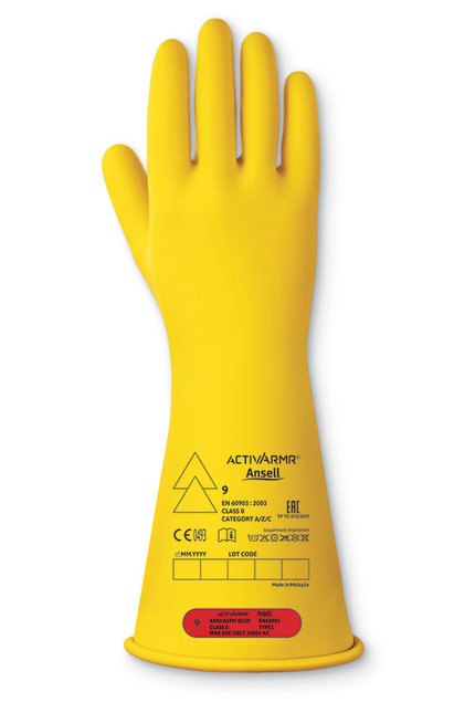 ANSELL LOW VOLTAGE ELECTR INSULATING GLOVE (CLASS 0) 14