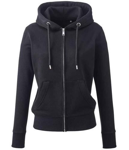 Anthem Ladies Organic Full Zip Hoodie - Black | Order Uniform UK Ltd