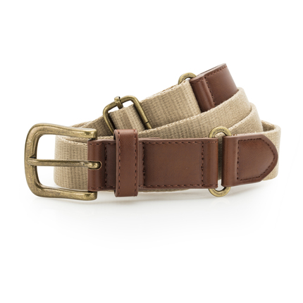 Asquith & Fox Faux Leather And Canvas Belt