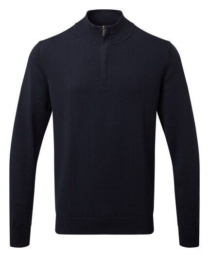 Asquith & Fox Mens Cotton Blend Zip Sweater