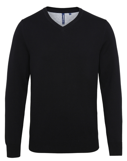 Asquith & Fox Mens Cotton Blend V-Neck Sweater 0