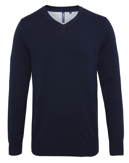 Asquith & Fox Mens Cotton Blend V-Neck Sweater