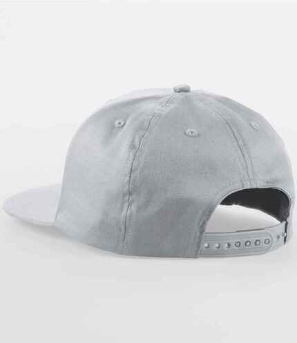 Beechfield 5 Panel Snapback Rapper Cap - Light Grey