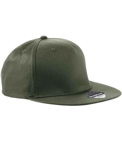Beechfield 5 Panel Snapback Rapper Cap - Olive Green