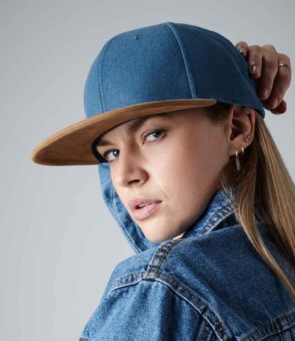 Beechfield Suede Peak Snapback Cap 2