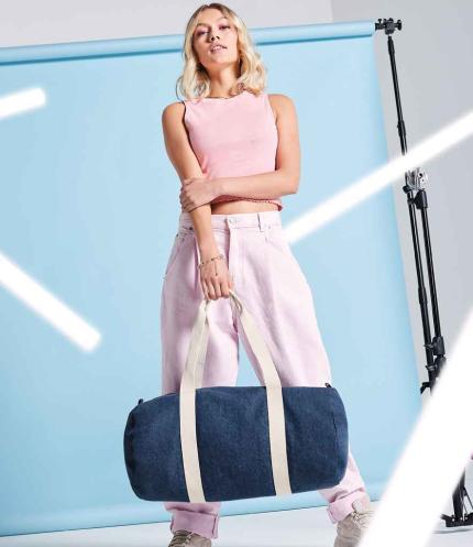 BagBase Denim Barrel Bag 1