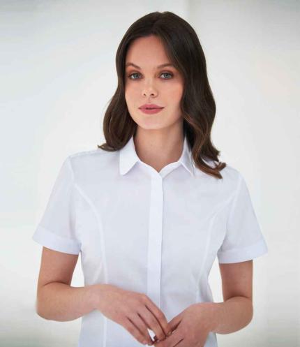 Brook Taverner Ladies Soave Short Sleeve Poplin Shirt 1