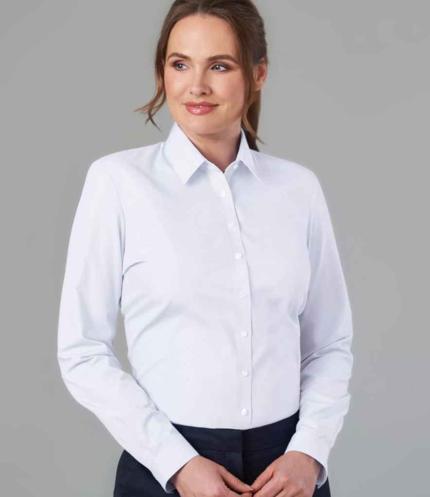Brook Taverner Ladies Selene Long Sleeve Poplin Shirt 1