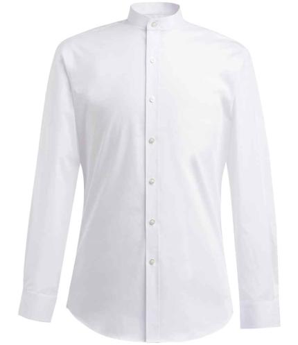 Brook Taverner Volterra Long Sleeve Grandad Collar Shirt