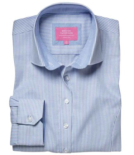 Brook Taverner Ladies Mirabel Long Sleeve Stretch Oxford Shirt 0
