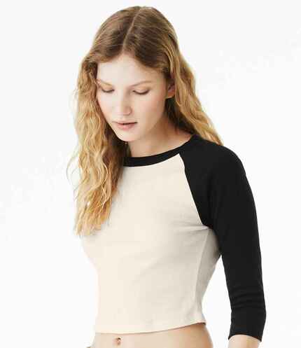 Bella Ladies Micro Rib 3/4 Raglan Baby T-Shirt 3