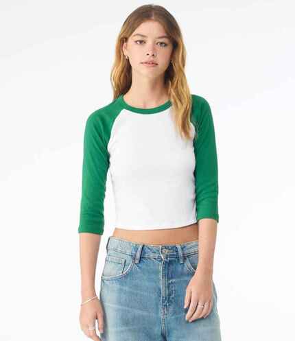 Bella Ladies Micro Rib 3/4 Raglan Baby T-Shirt 3