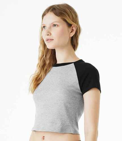 Bella Ladies Micro Rib Raglan Baby T-Shirt 3