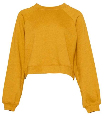 Bella Ladies Raglan Cropped Pullover Sweatshirt