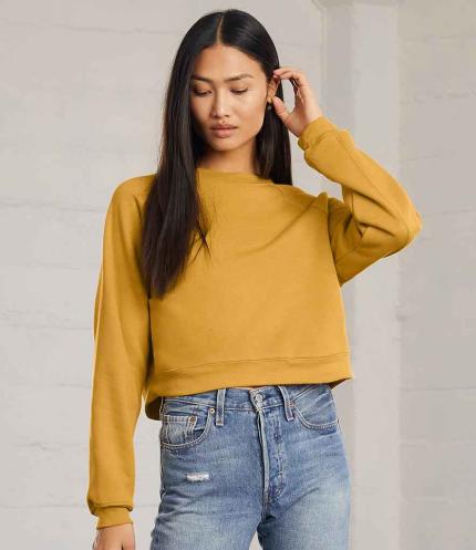 Bella Ladies Raglan Cropped Pullover Sweatshirt 3