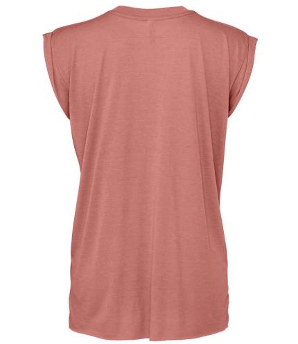 Bella Ladies Flowy Rolled Cuff Muscle T-Shirt 2