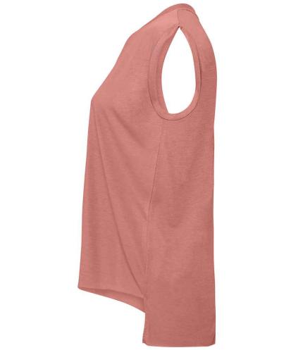 Bella Ladies Flowy Rolled Cuff Muscle T-Shirt 1
