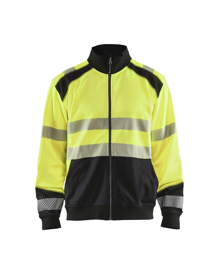 Blaklader 3558 Hi-Vis sweatshirt with full zip - hi-vis yellow/black ...