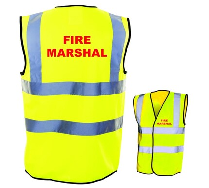 Fire Marshal Printed Hi Vis Waistcoat Vest