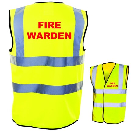 Fire Warden Printed Hi Vis Waistcoat Vest