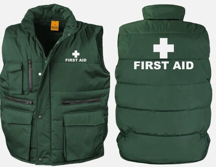First Aid Printed Result Workguard Bodywarmer