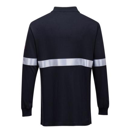 Portwest
 Flame Resistant Anti-Static Long Sleeve Polo Shirt with Reflective Tape 1